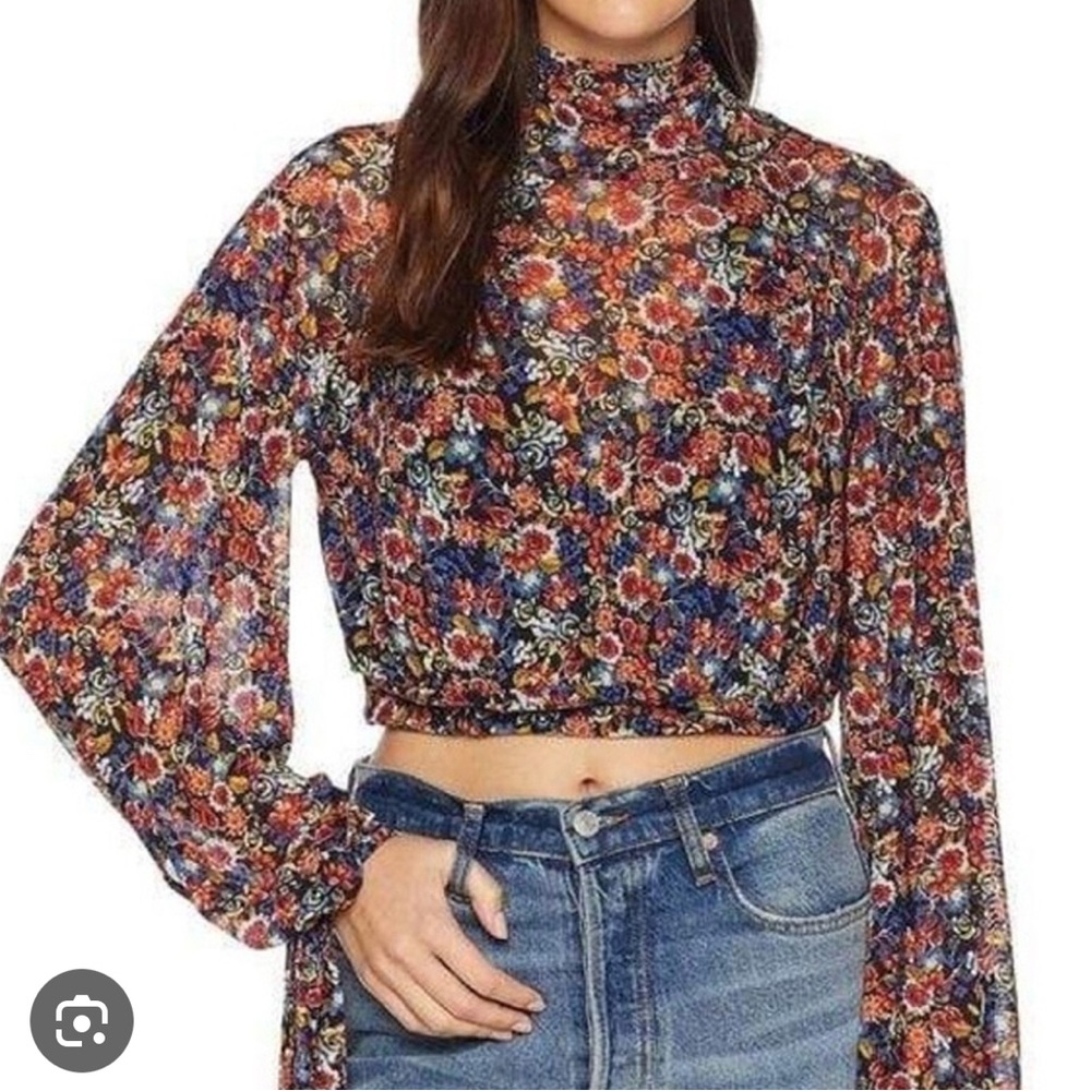 Free People Multicolor Floral Blouse